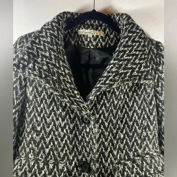 Kenneth Cole New York black and white Chanel vibes coat - Picture 2 of 5